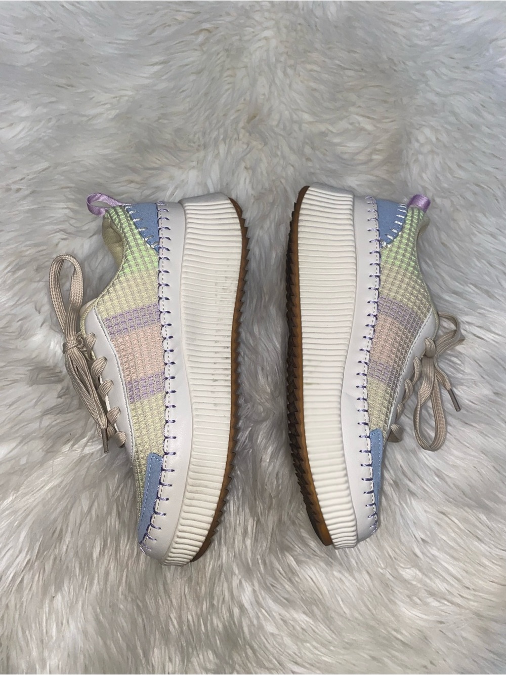 Nicole Miller Women's Brita Platform Patchwork Sneaker - fits like US  9/9.5